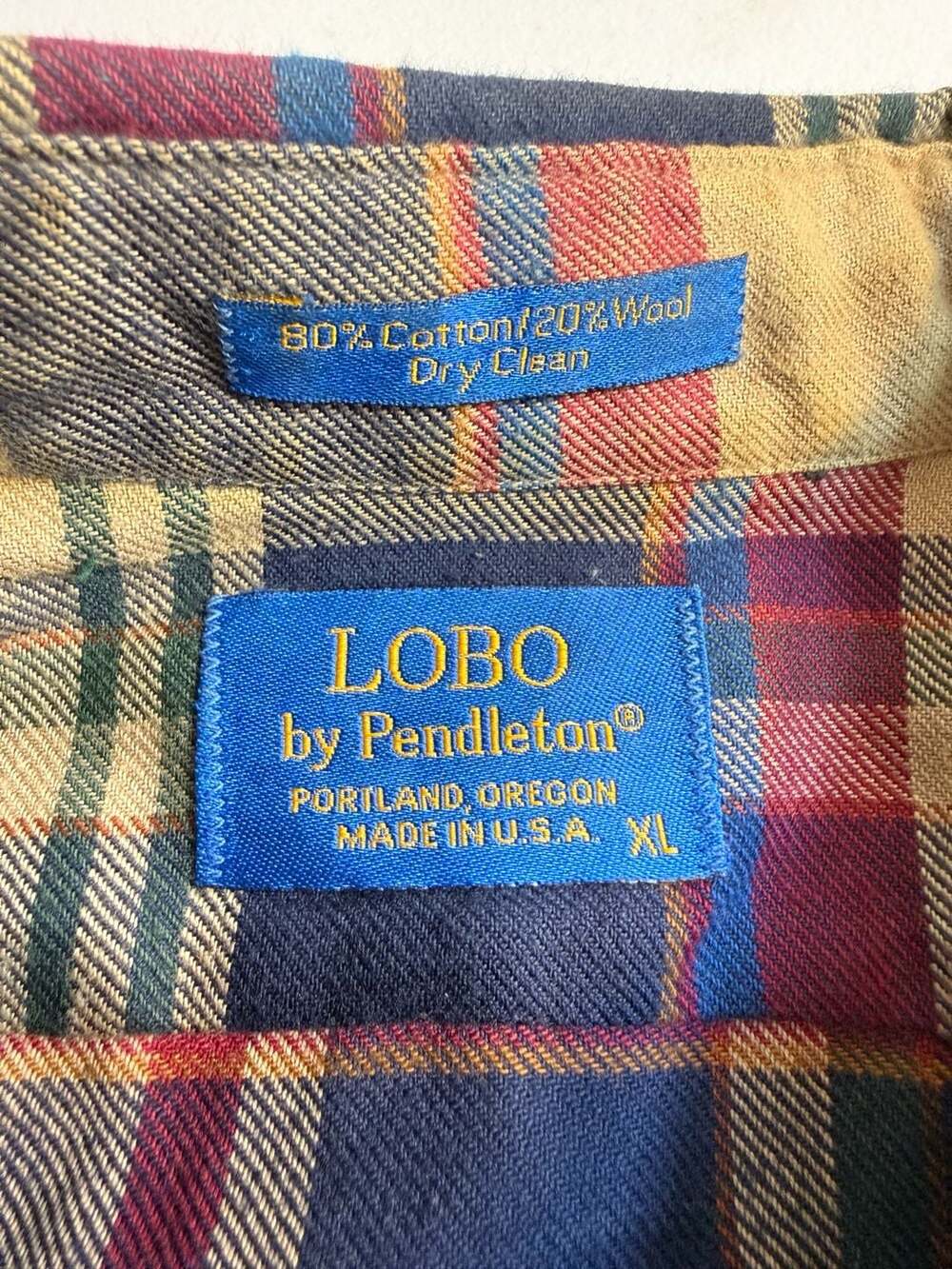 Lobo by Pendleton Plaid Flannel Shirt Size XL Multi Cotton Wool Blend